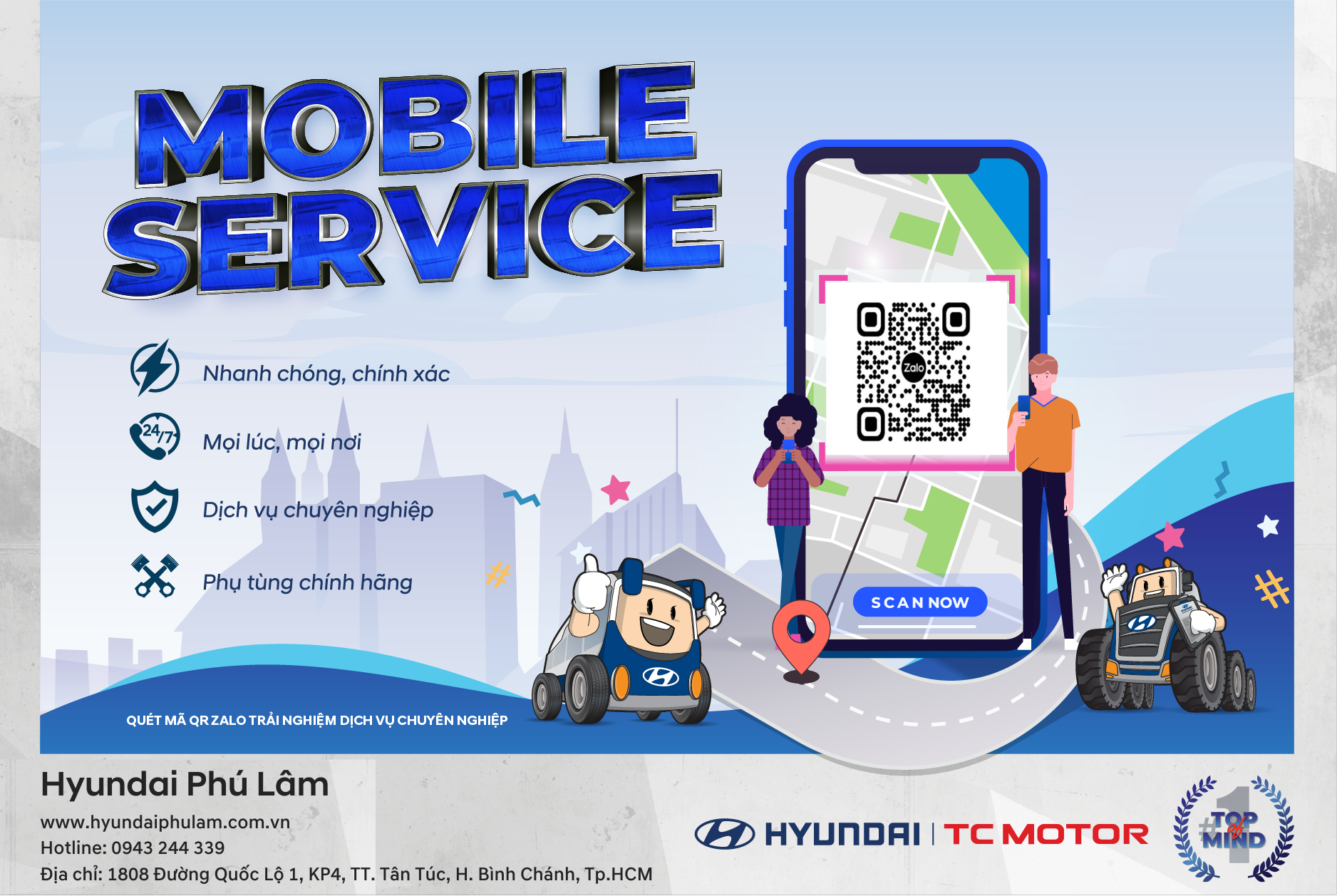 CHƯƠNG TRÌNH SỬA CHỮA LƯU ĐỘNG NGOÀI ĐẠI LÝ CỦA HYUNDAI PHÚ LÂM TẠI BÀ RỊA - VŨNG TÀU